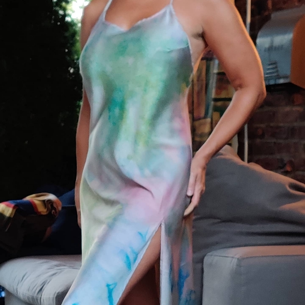 Tiedye satin dress